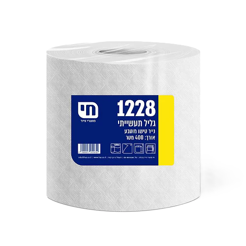 גליל נייר תעשייתי תאית 1000 מטליות