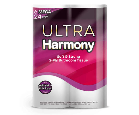 6 יח' גלילי נייר טואלט מגה ULTRA HARMONY