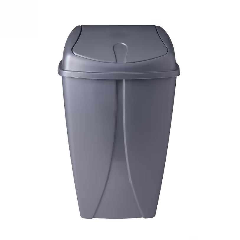פח שובך אפור 10 ליטר עם מכסה